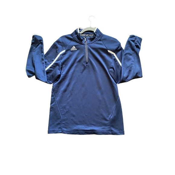 Adidas Climate Golf Pull Over Mens Long Sleeve Size Small Blue White Athletic - Picture 3 of 11